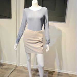 Vintage Dove Grey Slim Short Skirt